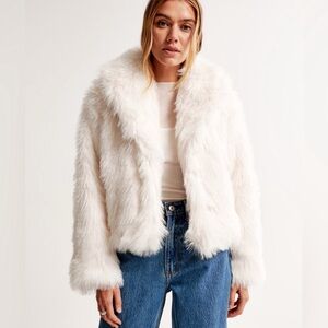 White fur Abercrombie jacket